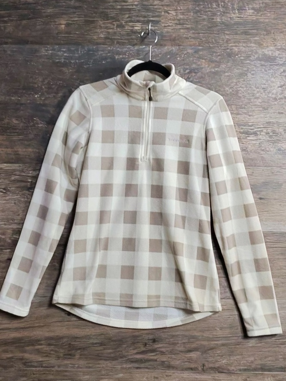 Avalanche Plaid‎ Quarter-Zip Pullover - Beige/Cream
